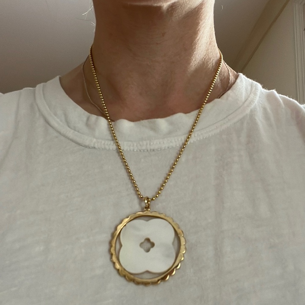 ASHA by Ashley McCormack gold plaited 925 embossed flower pendant with chain